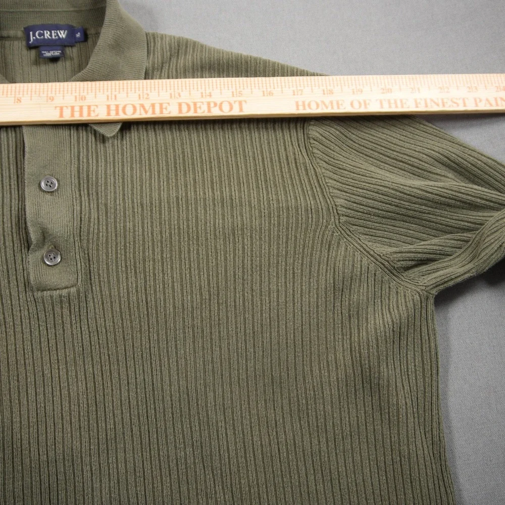 Vintage J.Crew Ribbed Knit Long Sleeve Polo Men Polo XL Preppy Y2K University